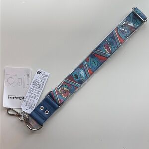 Disney parks pin trading Blue and Red Stitch Lanyard NWT